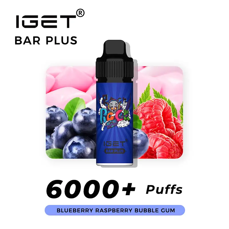 IGET Bar Plus 6000 Puffs - Blueberry Raspberry Bubble Gum IGET Bar Plus 6000 Puffs - Blueberry Raspberry Bubble Gum