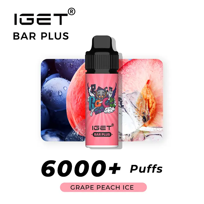 IGET Bar Plus 6000 Puffs - Grape Peach lce IGET Bar Plus 6000 Puffs - Grape Peach lce